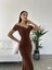 Mottisfashion Kadın Dalgıç Kumaş Kayık Yaka ve Dekolte Detaylı Elbise 4
