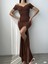 Mottisfashion Kadın Dalgıç Kumaş Kayık Yaka ve Dekolte Detaylı Elbise 7