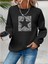 Mottisfashion Kadın Uzun Kollu Bisiklet Yaka Desenli Viskon Iki Iplik Bluz 1