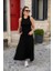 Mottisfashion Kadın Arkadan Çapraz Detay Yuvarlak Yaka Maksi Viskon Elbise 2