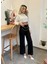 Mottisfashion Kadın Beli Zincir Detay Ithal Krep Pantolon 6