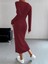 Mottisfashion Kadın Uzun Kollu V Yakalı Önden Düğmeli Şardonlu Kaşkorse Elbise 7