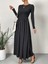 Mottisfashion Kadın Uzun Kollu Bisiklet Yaka Uzun Üst Viskon Alt Trikoton Elbise 3