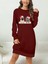 Mottisfashion Kadın Uzun Kollu Bisiklet Yaka Desenli Viskon Iki Iplik Elbise 7