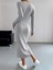 Mottisfashion Kadın Uzun Kollu V Yakalı Önden Düğmeli Şardonlu Kaşkorse Elbise 9