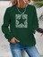 Mottisfashion Kadın Uzun Kollu Bisiklet Yaka Desenli Viskon Iki Iplik Bluz 3