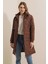 Mottisfashion 5138 Kapitone Uzun Şişme Mont - Kahverengi 5
