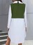 Mottisfashion Kadın Uzun Kollu Gömlek Yaka Çift Renkli Trikoton Elbise 3