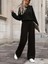 Mottisfashion Kadın Uzun Kollu Bisiklet Yaka Şardonlu Dalgıç Bluz ve Pantolon Ikili Takım 3