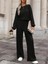 Mottisfashion Kadın Uzun Kollu Bisiklet Yaka Şardonlu Dalgıç Bluz ve Pantolon Ikili Takım 4