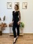 Mottisfashion Krep Kumaş Kol Tül Puan Detaylı Kuşaklı Tulum 141 cm 4