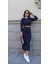 Mottisfashion Kadın Soft Kaşkorse Kumaş Bluz ve Yırtmaç Detaylı Etek Ikili Takım 5