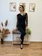 Mottisfashion Krep Kumaş Kol Tül Puan Detaylı Kuşaklı Tulum 141 cm 7