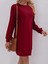 Mottisfashion Kadın Uzun Kollu Bisiklet Yaka Iki Iplik Elbise 9