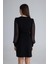 Mottisfashion Kadın Kare Yaka Kolları Tül Sandy Kumaş Fırsat Ürün Mini Siyah Elbise 8