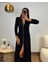 Mottisfashion Kadın Uzun Kollu Önden Fermuarlı Ithal Krep Elbise 10