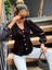 Mottisfashion Kadın Uzun Kollu V Yakalı Önden Düğmeli Kısa Kadife Bluz 5
