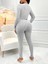 Mottisfashion Kadın Uzun Kollu Straplez Şardonlu Kaşkorse Bluz Önü Düğmeli Ceket ve Tayt Pantolonlu Üçlü Takım 5