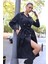 Mottisfashion 5853 Kruvaze Yaka Trençkot - Siyah 5