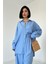 Mottisfashion Mavi Alice Gömlek ve Bol Kesim Pantolon Takım 2