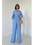 Mottisfashion Mavi Alice Gömlek ve Bol Kesim Pantolon Takım 5