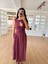 Mottisfashion Kolsuz Uzun Kabardin Elbise - Bordo 6