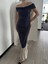 Mottisfashion Striptiz Omuzlu Uzun Elbise- Füme 4