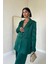 Mottisfashion Zümrüt Saten Ceket ve Pantolon Takım 6