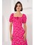 Mottisfashion 2387 Yırtmaç Detaylı Elbise - Fuşya 7