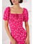 Mottisfashion 2387 Yırtmaç Detaylı Elbise - Fuşya 8