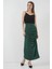 Mottisfashion 8035 Büzgülü Midi Etek - Zümrüt Yeşili 5