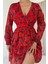 Mottisfashion Kırmızı Kat Kat Şifon Elbise 4