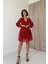 Mottisfashion Kırmızı Kat Kat Şifon Elbise 5