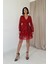 Mottisfashion Kırmızı Kat Kat Şifon Elbise 6