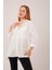 Mottisfashion Salaş Kesim Cepli Beyaz Gömlek 1