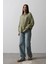 Mottisfashion Çizgili Uzun Kol Gömlek - Haki 1