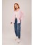 Mottisfashion Çizgili Rahat Kesim Pembe Gömlek 2