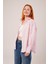 Mottisfashion Çizgili Rahat Kesim Pembe Gömlek 3