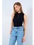 Mottisfashion Patlı Düğmeli Triko Atlet - Siyah 1