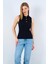 Mottisfashion Patlı Düğmeli Triko Atlet - Siyah 3