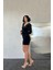 Mottisfashion Siyah Yaka ve Kol Dantelli Mini Elbise 2