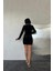Mottisfashion Siyah Yaka ve Kol Dantelli Mini Elbise 4