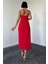 Mottisfashion Kırmızı Sırt Dekolteli Elbise 3