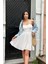 Mottisfashion Beyaz Askılı Fisto Mini Elbise 1