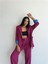 Mottisfashion Ottoman Çizgili Ceket-Pantolon Tk - Fuşya 1