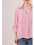 Mottisfashion Yarasa Kol Çizgili Cep Detaylı Pembe Gömlek 6
