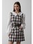 Mottisfashion Ekoseli Gömlek Detaylı Elbise - Siyah 1