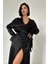 Mottisfashion Siyah Kuşaklı Gömlek Elbise 6