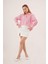 Mottisfashion Çift Çizgi Geçişli Düğmeli Pembe Gömlek 8