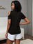Mottisfashion Kadın Kısa Kollu Tek Omuzu Açık Damla Detaylı Viskon Bluz 4
